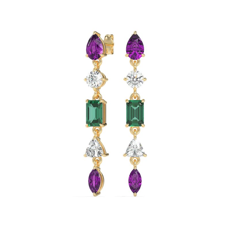 Multi-Shape Dangling Earrings