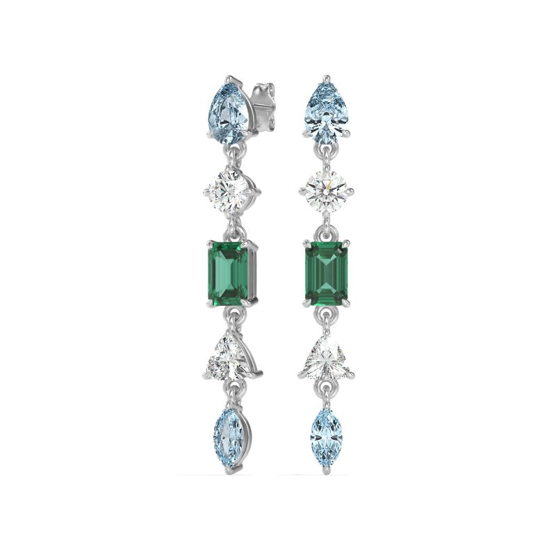 Multi-Shape Dangling Earrings