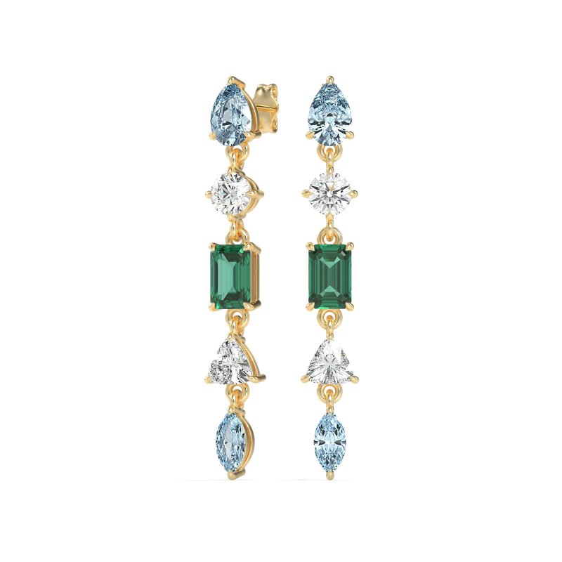Multi-Shape Dangling Earrings