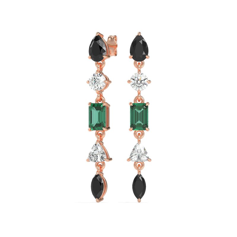 Multi-Shape Dangling Earrings
