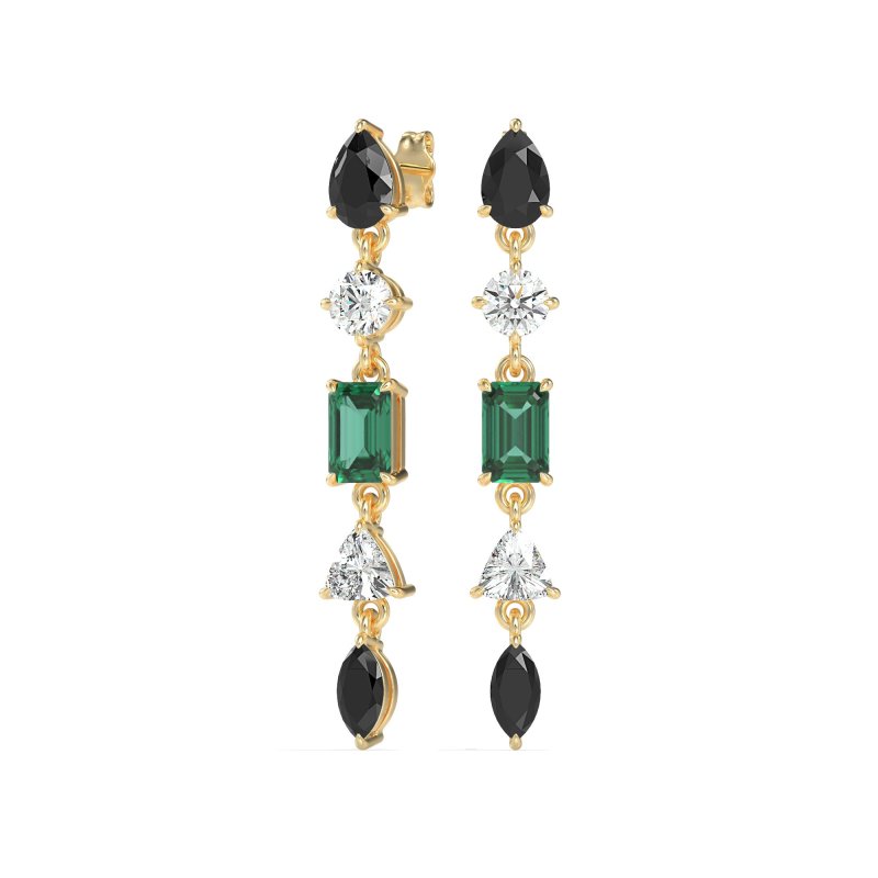 Multi-Shape Dangling Earrings