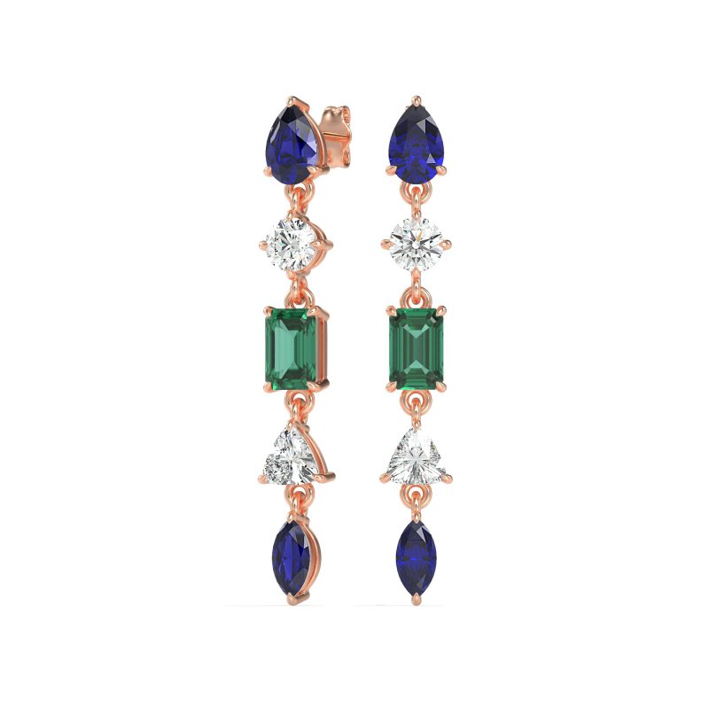 Multi-Shape Dangling Earrings