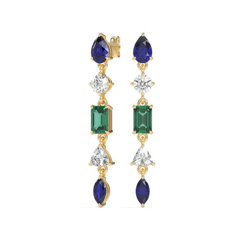 Multi-Shape Dangling Earrings