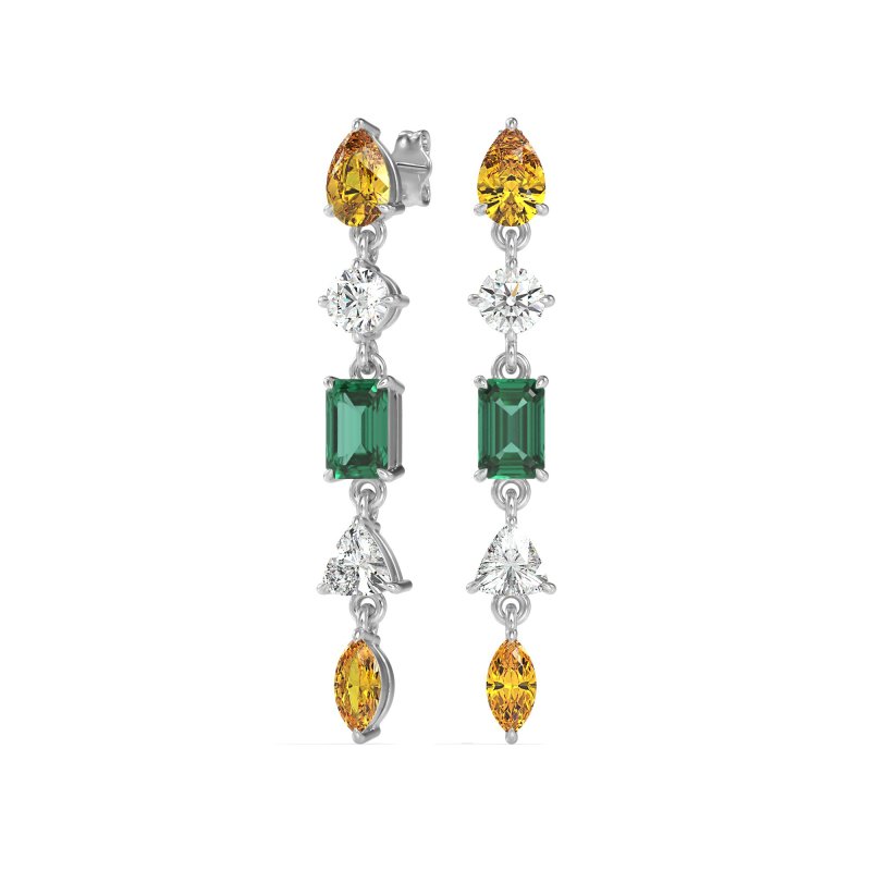 Multi-Shape Dangling Earrings