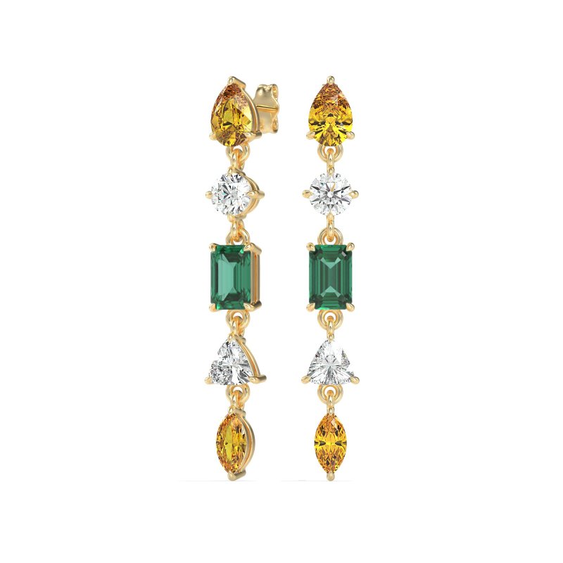 Multi-Shape Dangling Earrings
