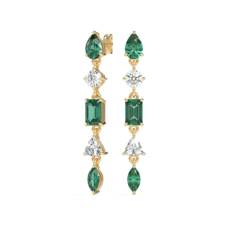 Multi-Shape Dangling Earrings