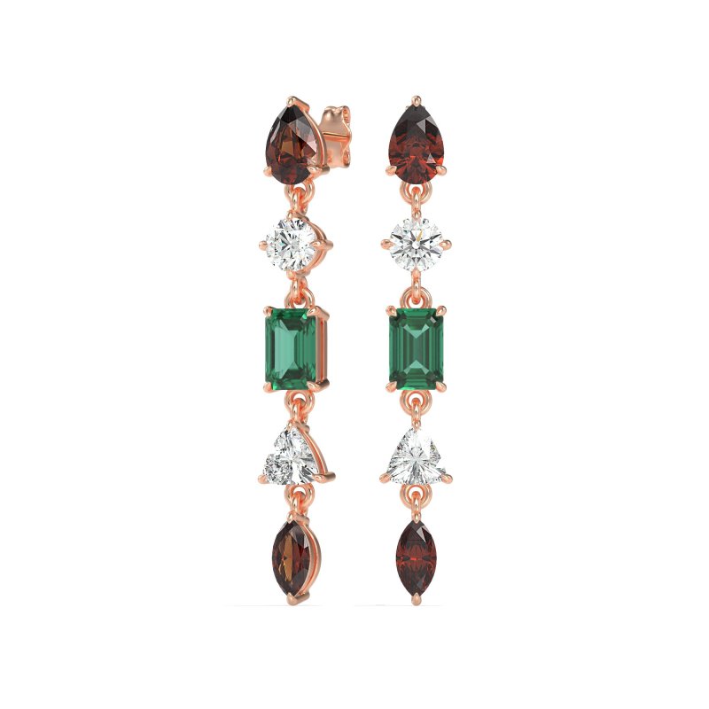 Multi-Shape Dangling Earrings