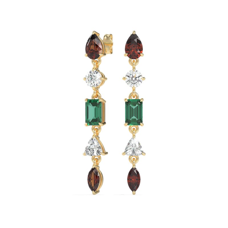 Multi-Shape Dangling Earrings