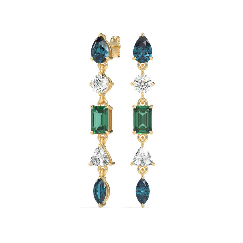 Multi-Shape Dangling Earrings