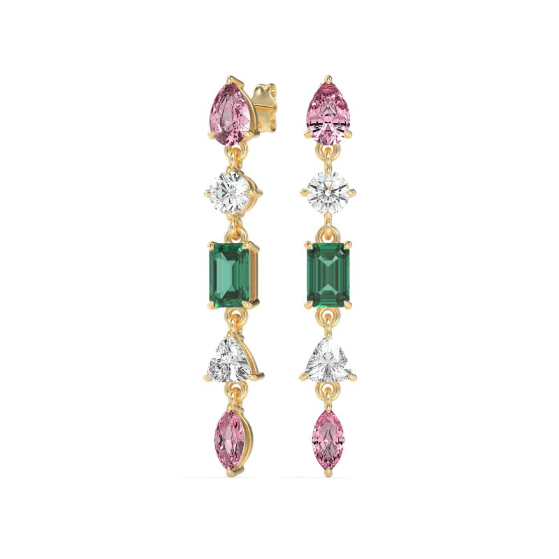 Multi-Shape Dangling Earrings
