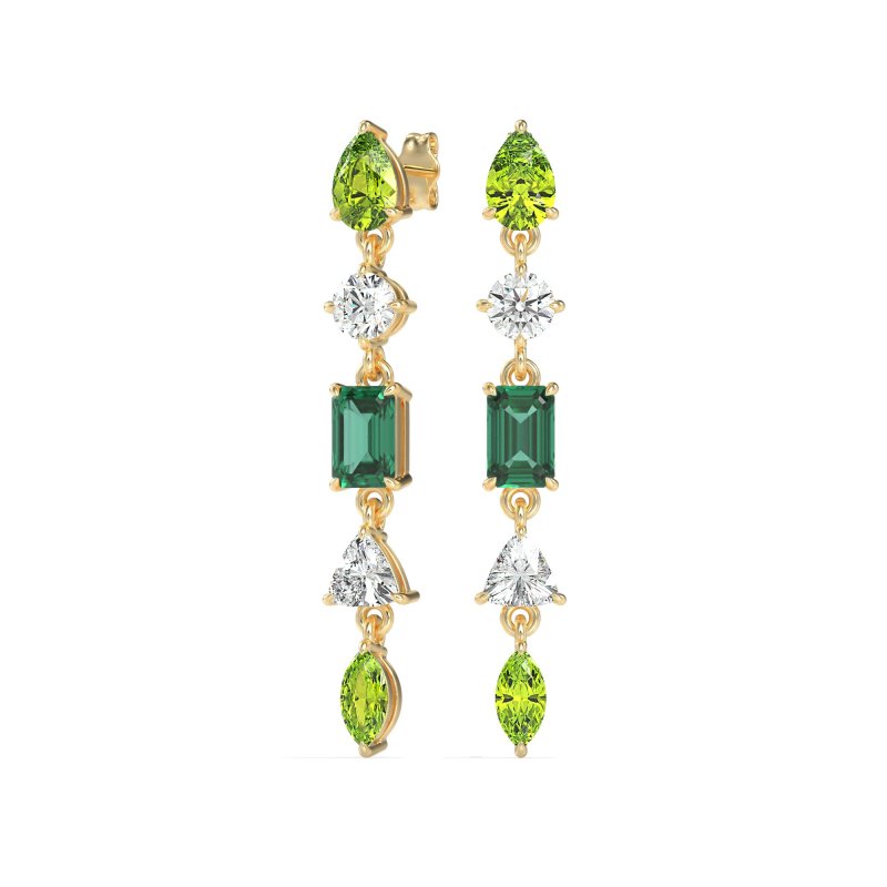 Multi-Shape Dangling Earrings
