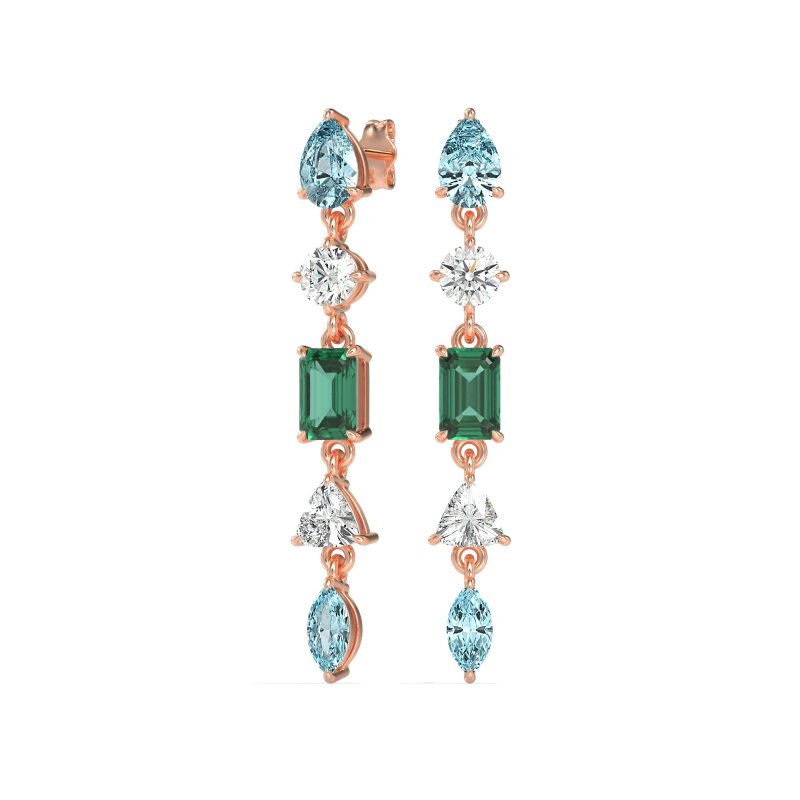 Multi-Shape Dangling Earrings