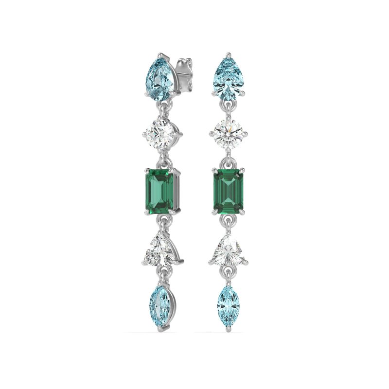 Multi-Shape Dangling Earrings