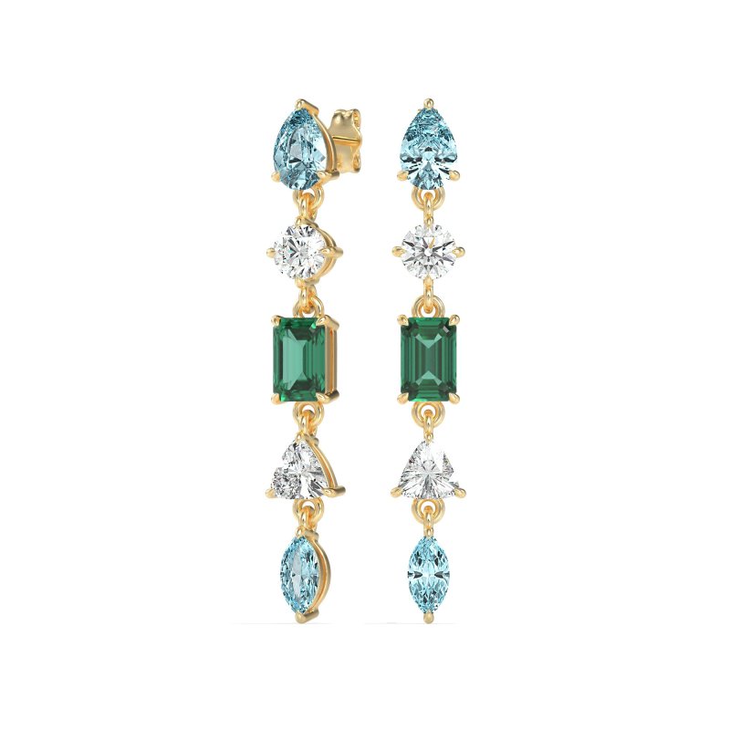 Multi-Shape Dangling Earrings