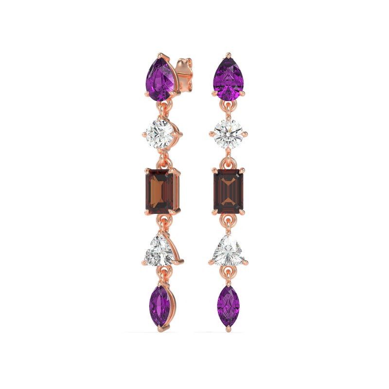 Multi-Shape Dangling Earrings