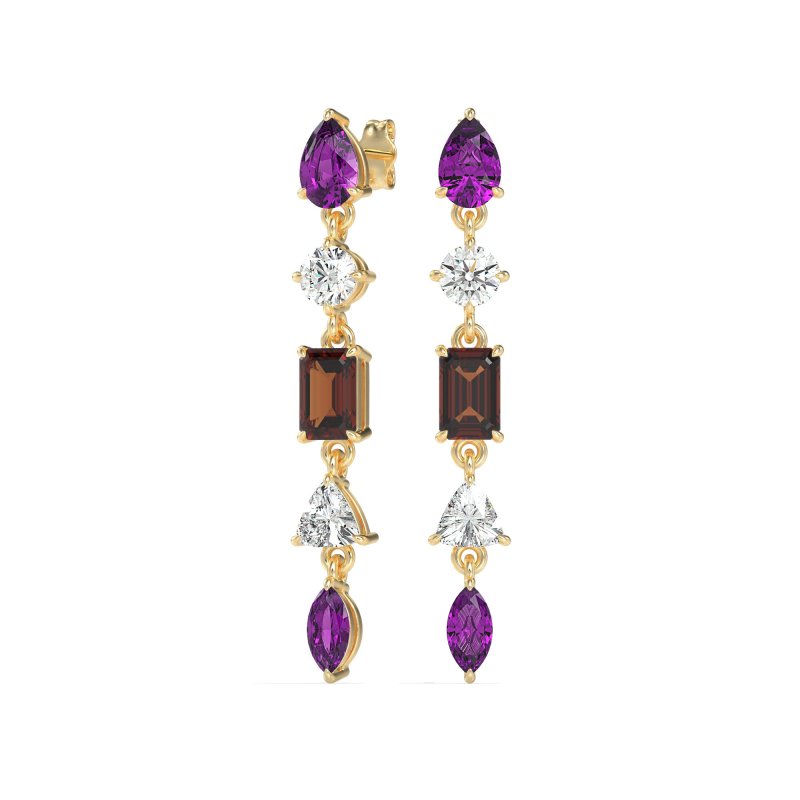 Multi-Shape Dangling Earrings