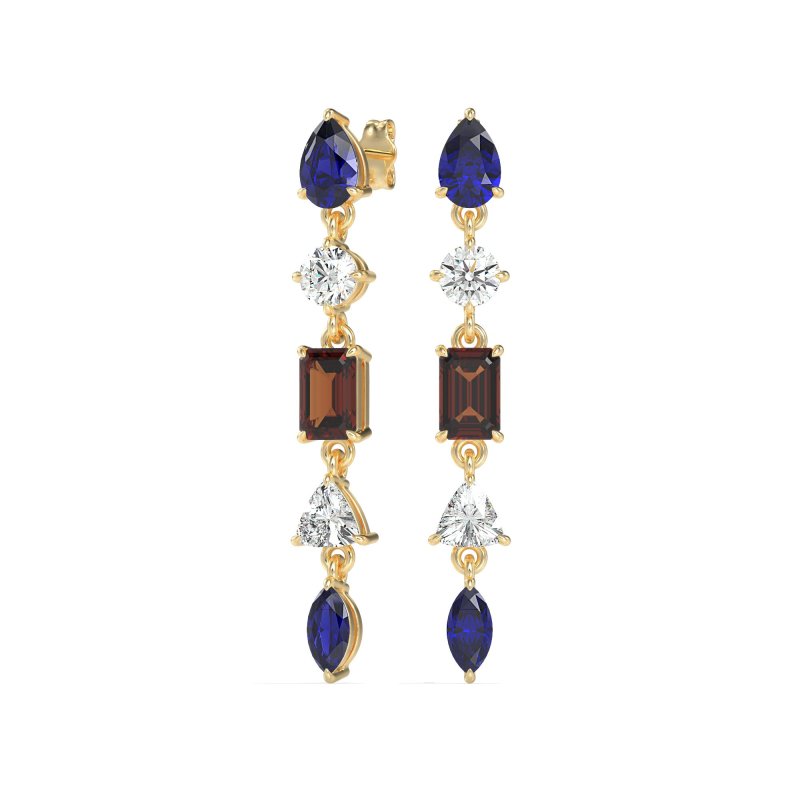 Multi-Shape Dangling Earrings