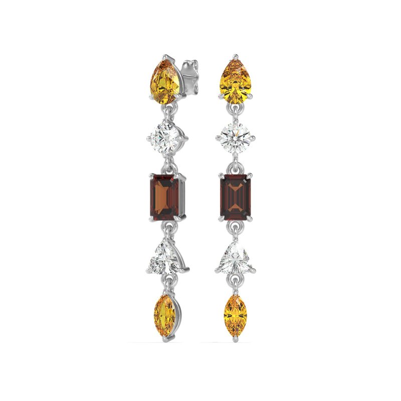 Multi-Shape Dangling Earrings