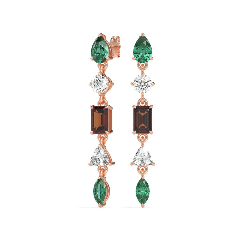 Multi-Shape Dangling Earrings
