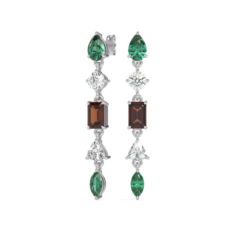 Multi-Shape Dangling Earrings