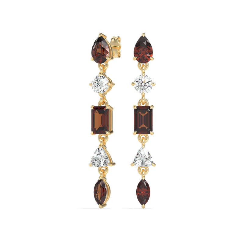 Multi-Shape Dangling Earrings