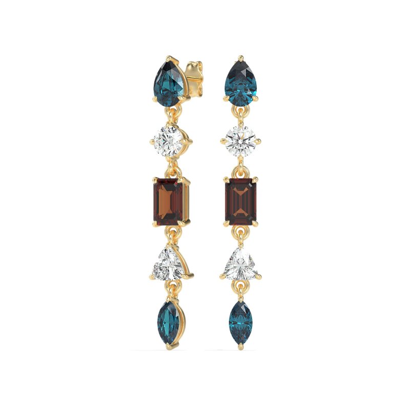 Multi-Shape Dangling Earrings