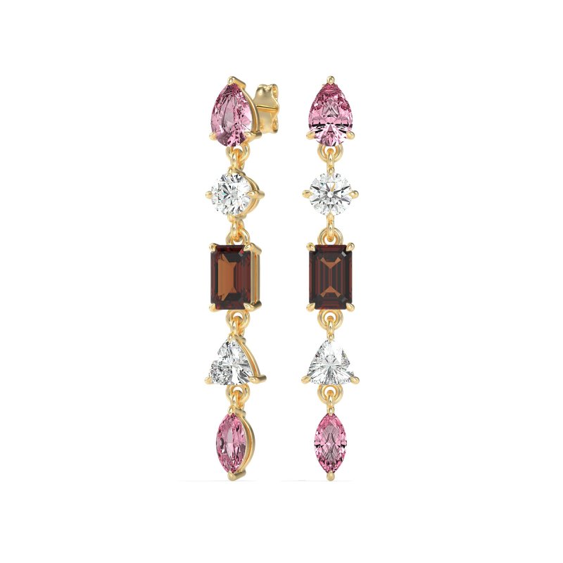 Multi-Shape Dangling Earrings