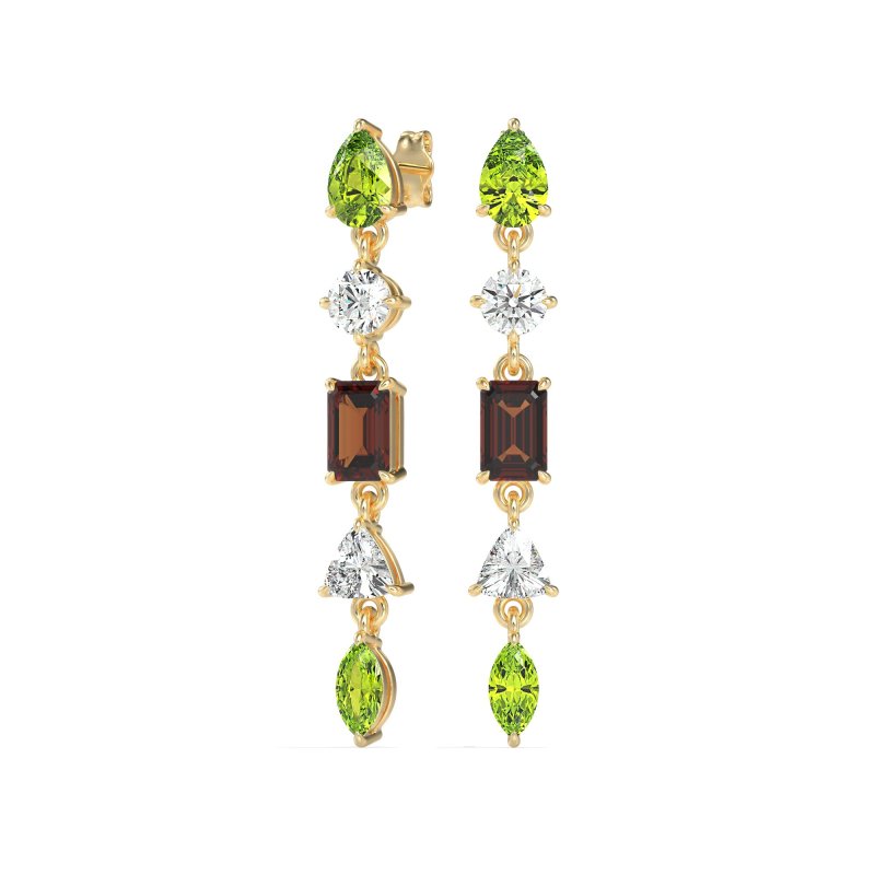 Multi-Shape Dangling Earrings