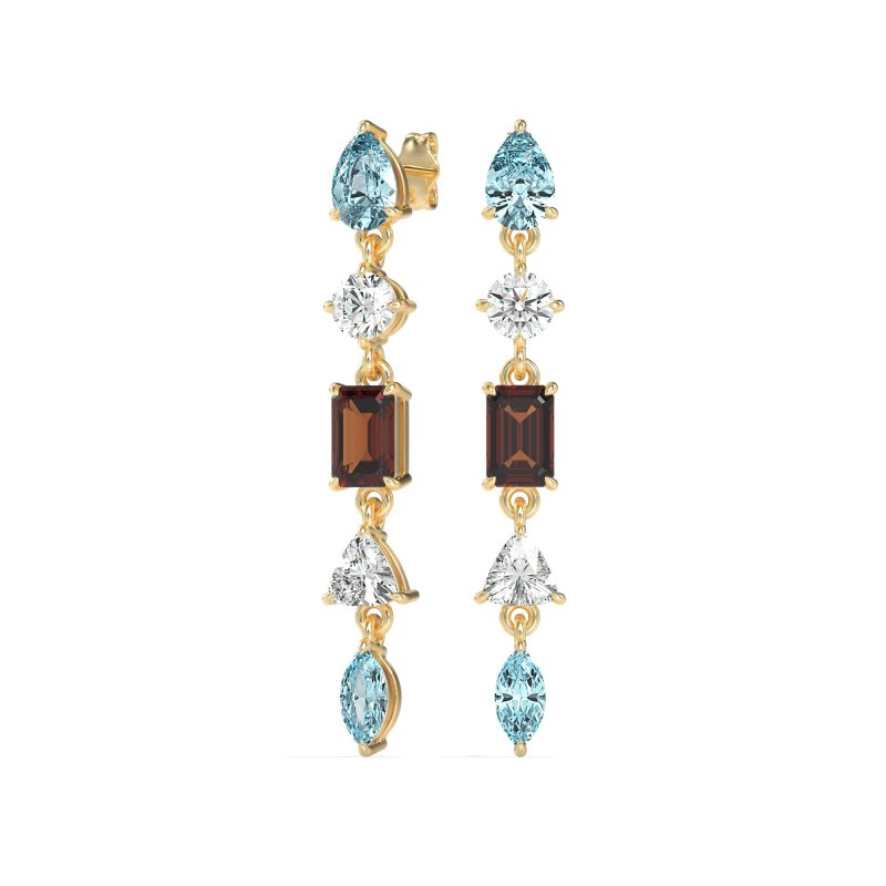 Multi-Shape Dangling Earrings