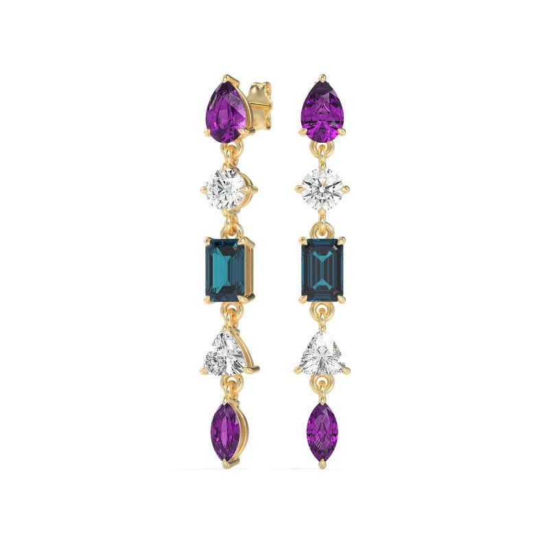 Multi-Shape Dangling Earrings
