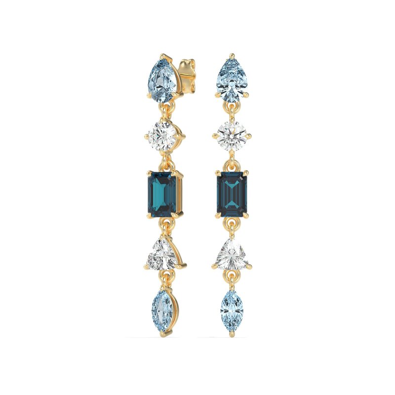 Multi-Shape Dangling Earrings