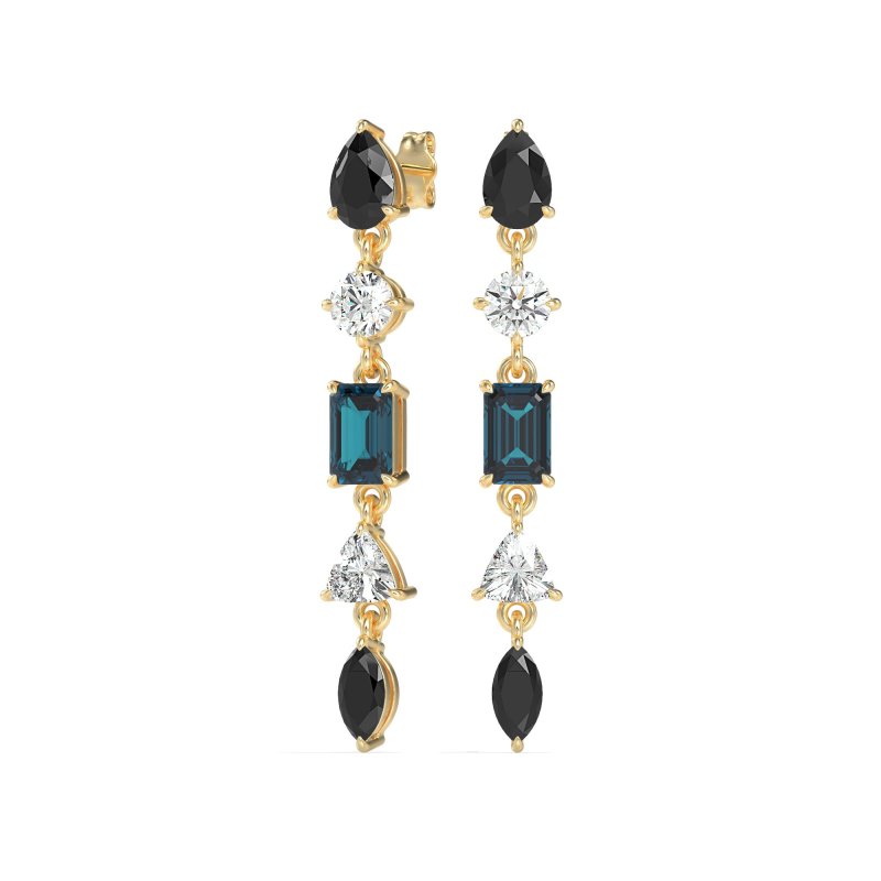 Multi-Shape Dangling Earrings