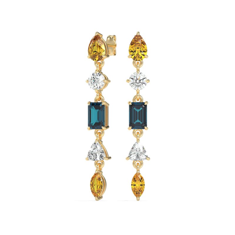 Multi-Shape Dangling Earrings