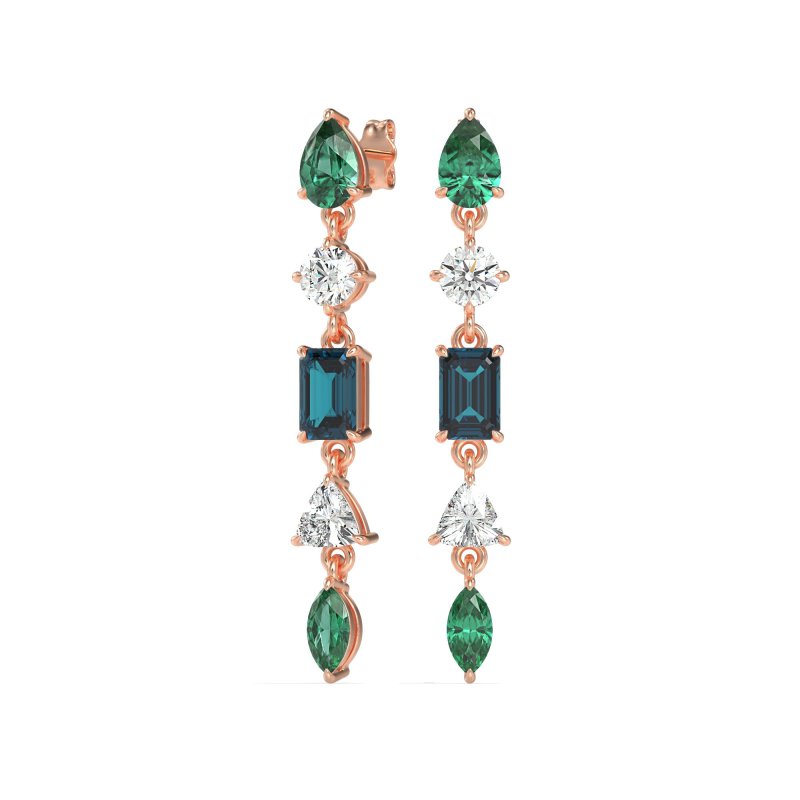 Multi-Shape Dangling Earrings