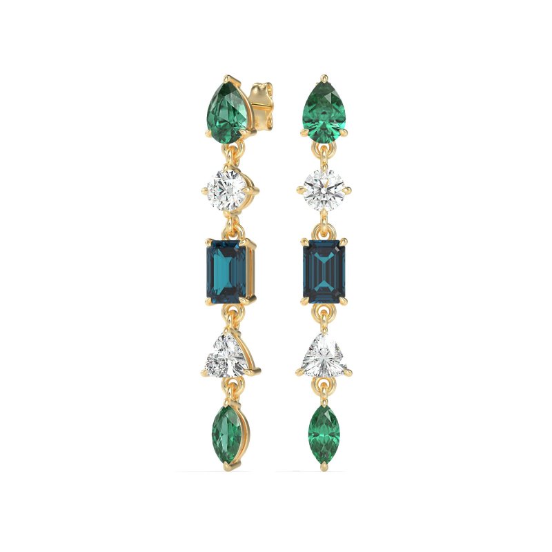 Multi-Shape Dangling Earrings