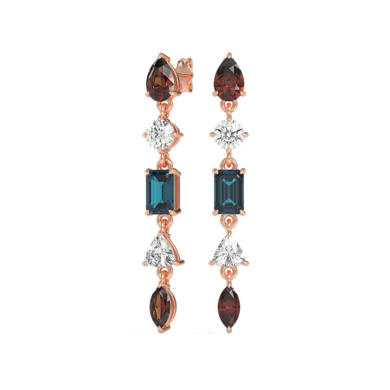 Multi-Shape Dangling Earrings