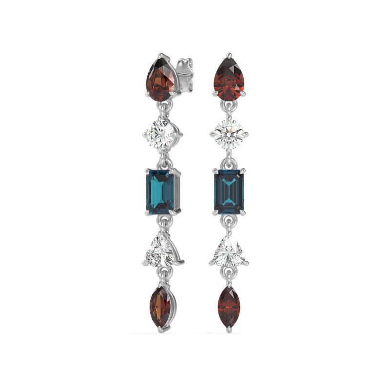 Multi-Shape Dangling Earrings