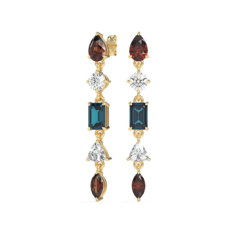 Multi-Shape Dangling Earrings