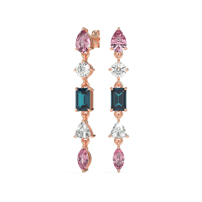 Multi-Shape Dangling Earrings