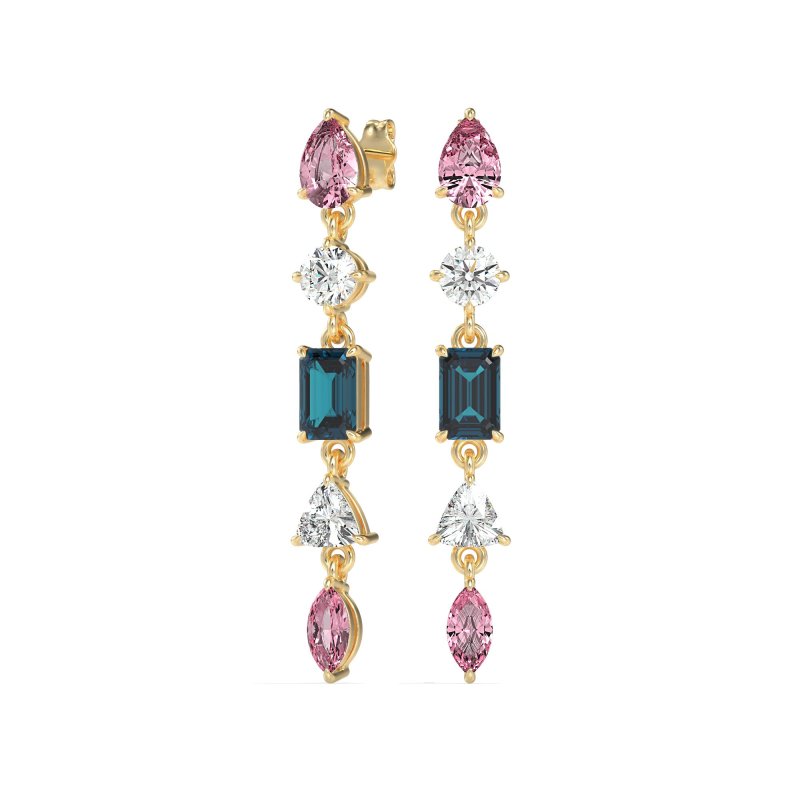 Multi-Shape Dangling Earrings