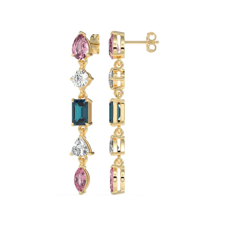 Multi-Shape Dangling Earrings