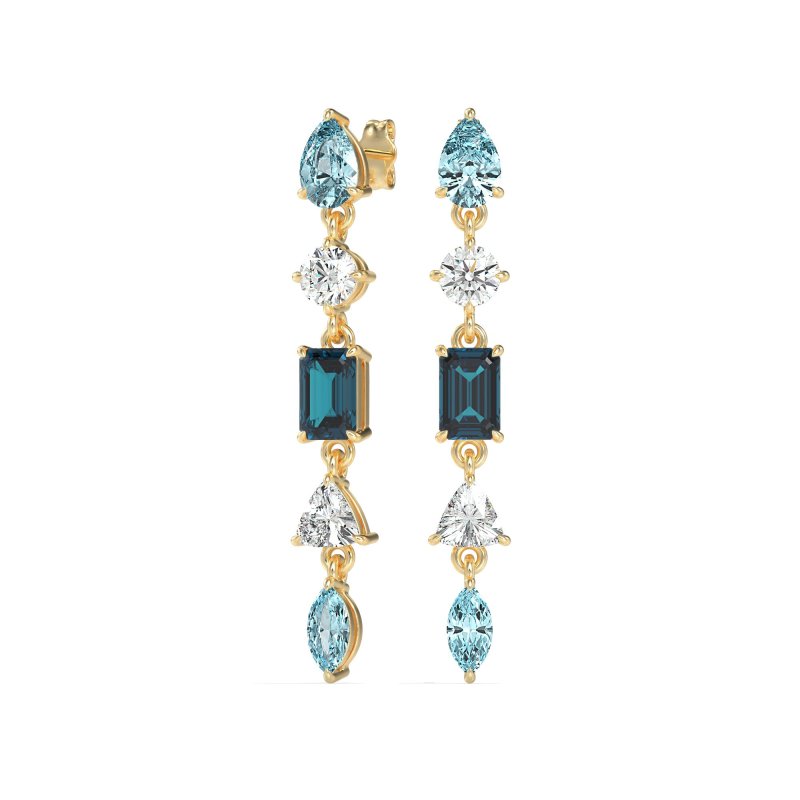 Multi-Shape Dangling Earrings