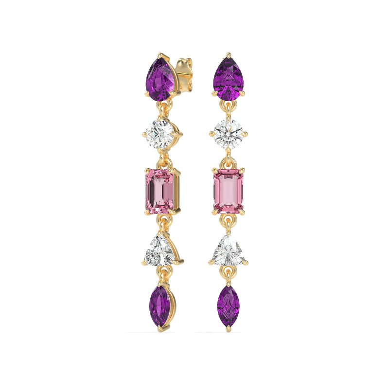 Multi-Shape Dangling Earrings
