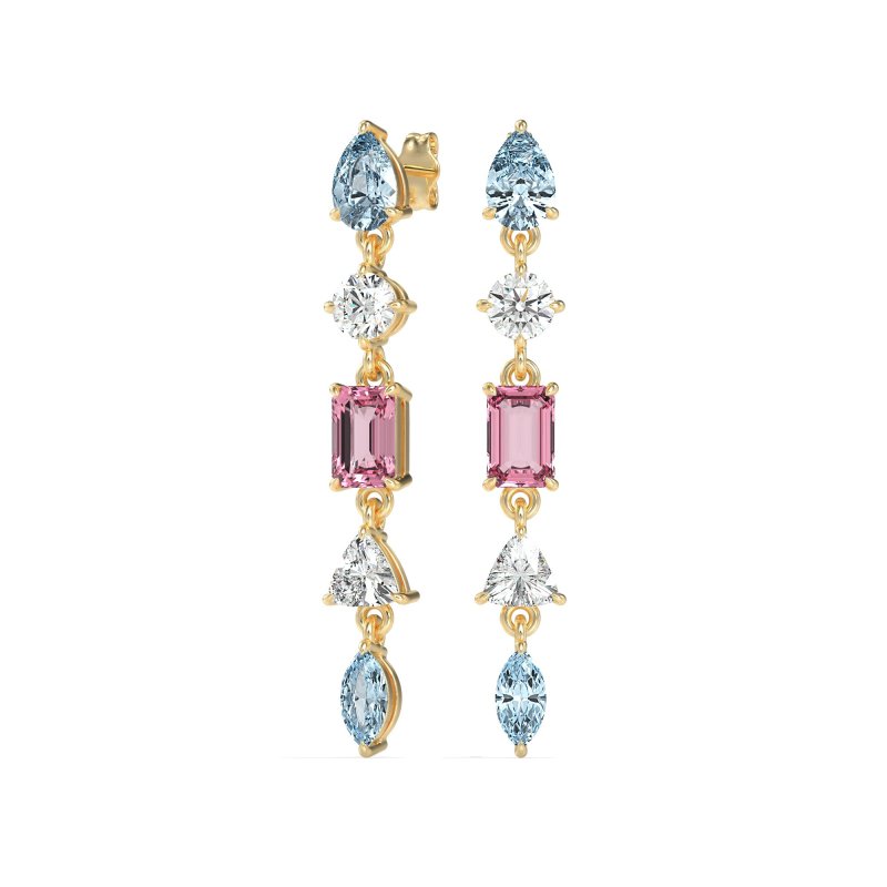 Multi-Shape Dangling Earrings