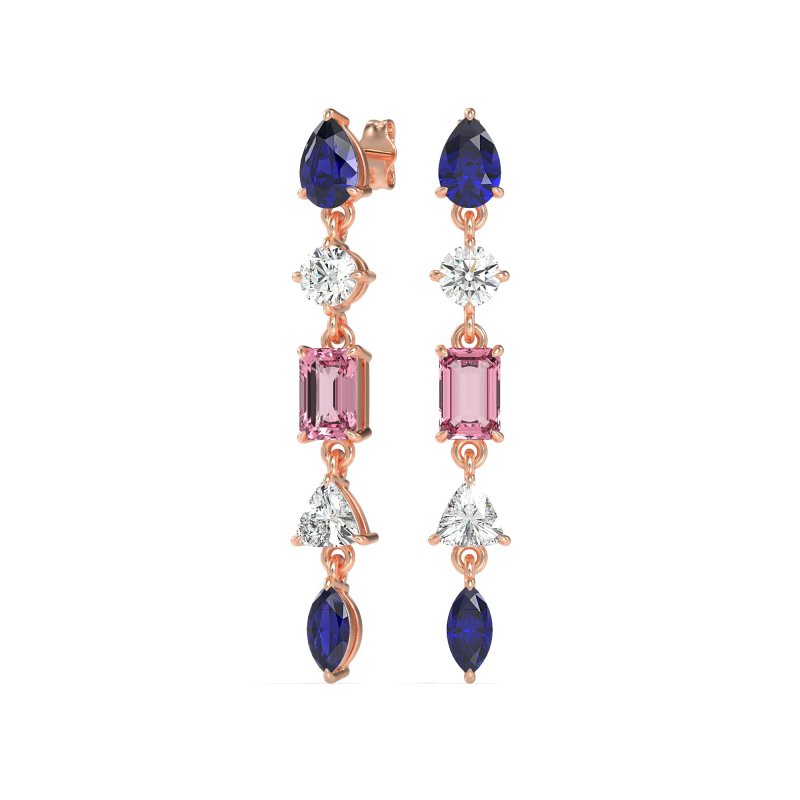 Multi-Shape Dangling Earrings