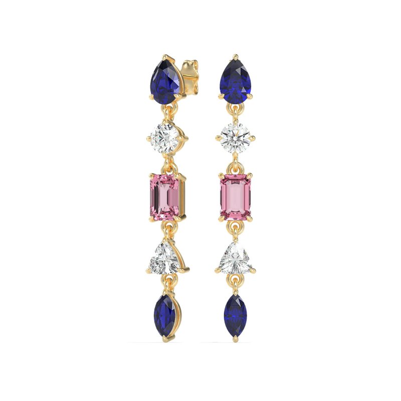 Multi-Shape Dangling Earrings