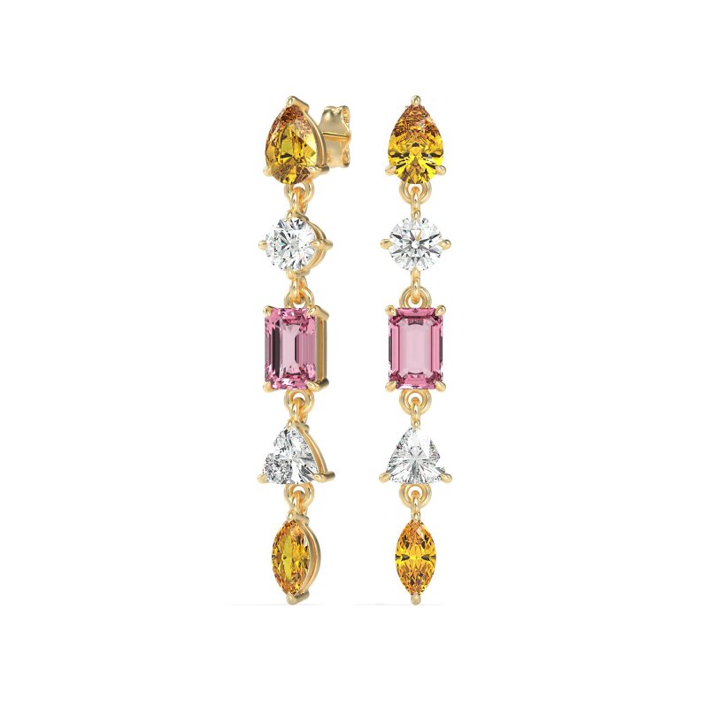 Multi-Shape Dangling Earrings