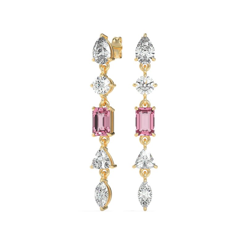 Multi-Shape Dangling Earrings