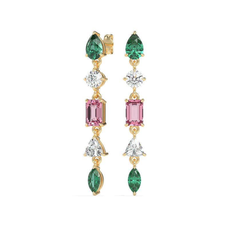 Multi-Shape Dangling Earrings