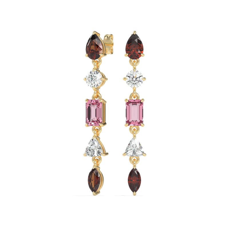 Multi-Shape Dangling Earrings